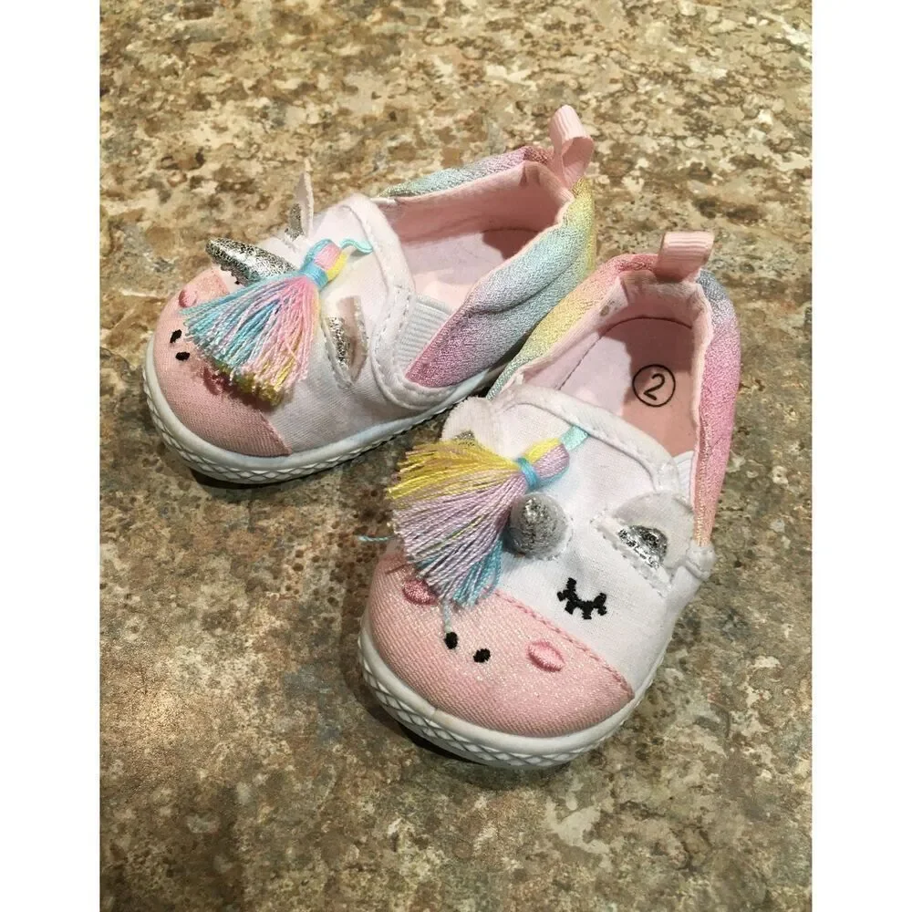 Bundle Sale 3 for $15 | Size infant 2 | Unicorn slip-on Baby Shoes